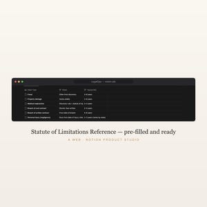 Law Firm Notion Template, Legal Practice OS, Matter and Deadline Tracker, IOLTA Trust Ledger, Attorney Toolkit, Instant Download image 4