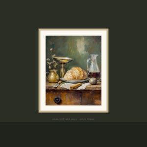 Dark Cottagecore Kitchen Wall Art – Moody Botanical Prints (Set of 4, Digital Download)
