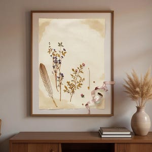 Poetcore Botanical Herbarium Prints, Vintage Cottagecore Wall Art (Digital Download)