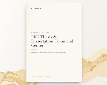 PhD Notion Template, Doktorarbeit & Dissertation Planer, Recherche und Literatur Tracker, Graduierten Schule Organizer, Instant Download