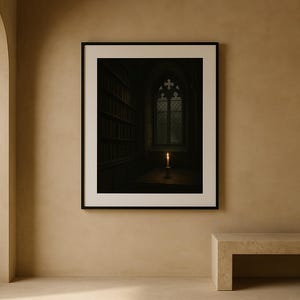 Dark Academia Wall Art Set of 12, Gothic Library Candlelit Prints, Moody Book Lover Fine Art, Harry Potter Aesthetic Download image 9