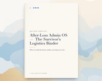 After Loss Notion Template, Estate Settlement Organizer, Who-to-Notify Checklist for Survivors, Executor Admin Binder, Instant Download