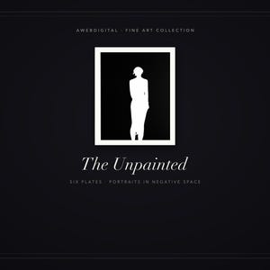 The Unpainted Figure Art Set of 8, Black and White Silhouette Wall Art, Minimalist Nude Figure Prints, Modern Digital Download image 2