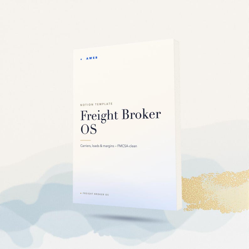 Freight Broker Notion Template, Carrier & Load Tracker, Trucking Dispatch CRM, FMCSA Compliance and Margin Tracker, Instant Download image 1