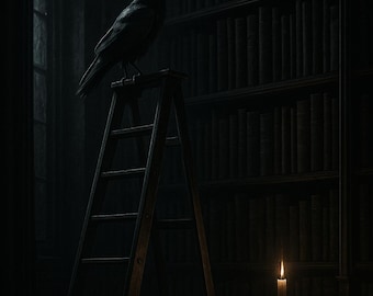 Dark Academia Wall Art Set of 12, Gothic Library Candlelit Prints, Moody Book Lover Fine Art, Harry Potter Aesthetic Download