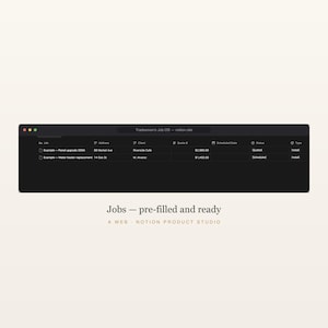 Contractor Notion Template, Tradesman Job & Quote Tracker, Subcontractor and Change-Order Log, Construction CRM, Instant Download image 3
