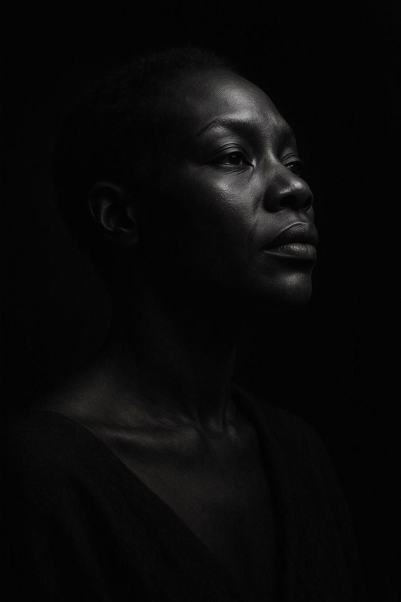 Black Woman Wall Art Set of 12, Fine Art Portrait Photography, Black & White Sculptural Prints, Elegant Home Decor, Digital Download image 4