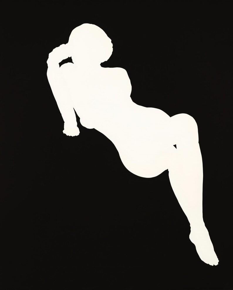 The Unpainted Figure Art Set of 8, Black and White Silhouette Wall Art, Minimalist Nude Figure Prints, Modern Digital Download image 6