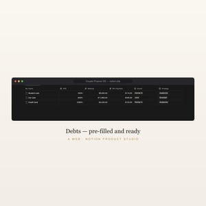 Couple Finance Notion Template, Shared Budget Tracker for Couples, Joint Money Planner, Debt & Savings, Newlywed Budget, Instant Download image 4