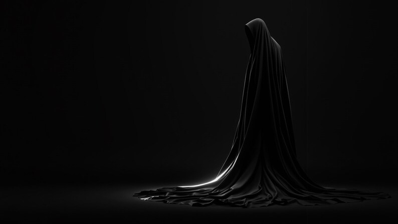 Samsung Frame TV Art Set of 18, Dark Moody Black Abstract 4K, Noir Silk Shadow & Chiaroscuro Digital Art, Luxury TV Download image 5
