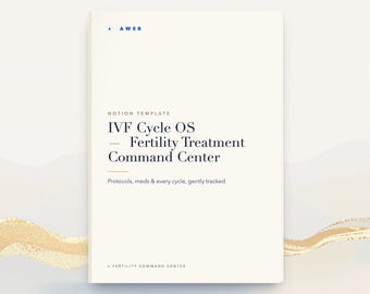 IVF Notion Template, Fertility Treatment Tracker, Medication Protocol and Monitoring Planner, Cost and FSA Tracker, Instant Download
