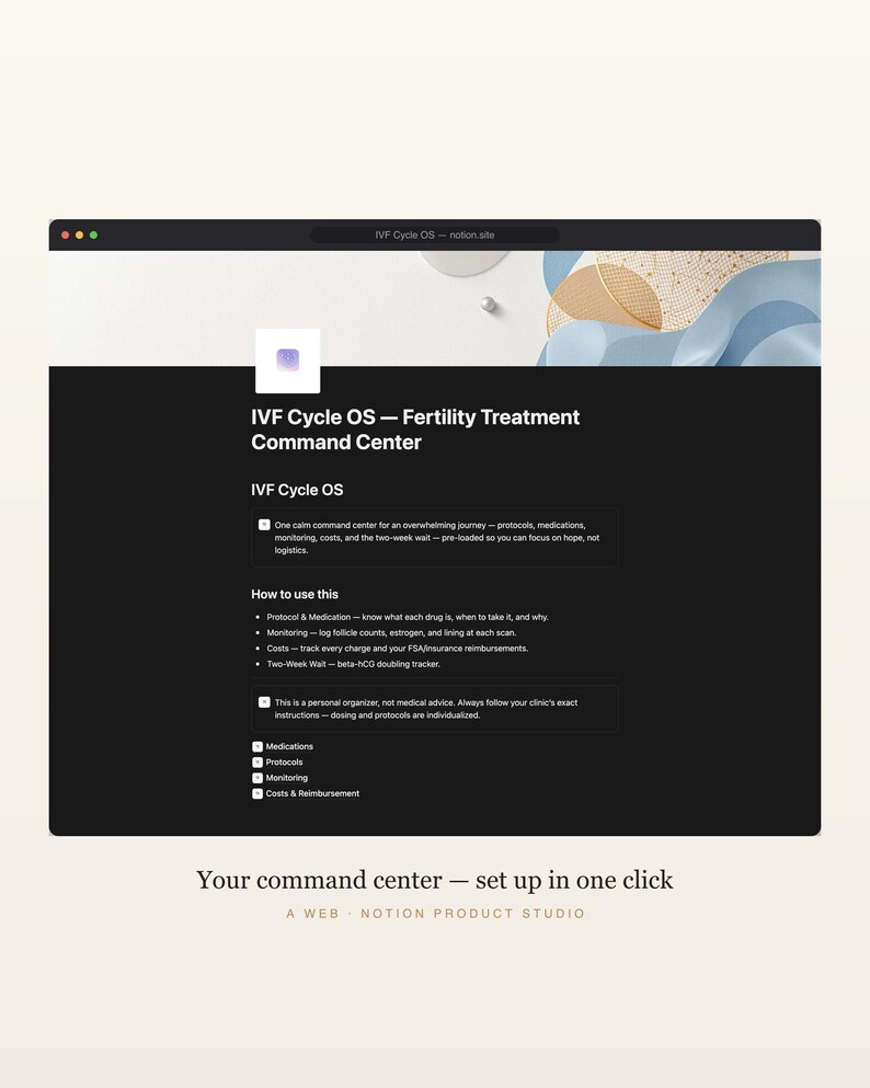 Sjabloon voor IVF-begrippen, tracker voor vruchtbaarheidsbehandelingen, planner medicatieprotocol en monitoring, kosten- en FSA-tracker, directe download afbeelding 2