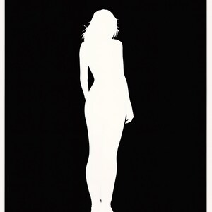 The Unpainted Figure Art Set of 8, Black and White Silhouette Wall Art, Minimalist Nude Figure Prints, Modern Digital Download image 9