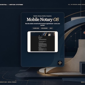 Mobile Notary Notion Template, Signing Agent Business Tracker, Appointment Mileage Fee & Invoice CRM, Loan Signing Dashboard, Instant Downlo image 1