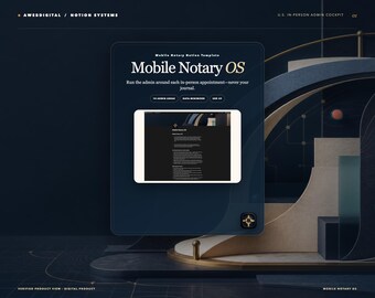 Mobile Notary Notion Template, Signing Agent Business Tracker, Appointment Mileage Fee & Invoice CRM, Loan Signing Dashboard, Instant Downlo