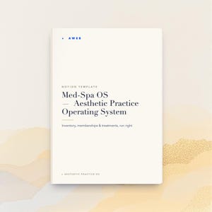 Med Spa Notion Template, Aesthetic Practice OS, Treatment Inventory and Membership Manager, Esthetician Business Planner, Instant Download image 1