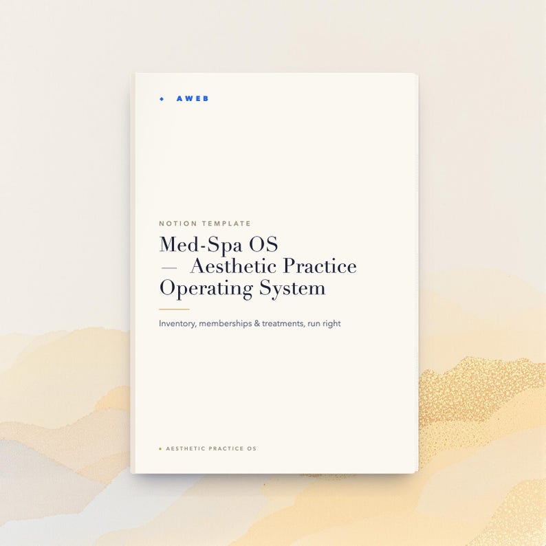 Med Spa Notion Template, Aesthetic Practice OS, Treatment Inventory and Membership Manager, Esthetician Business Planner, Instant Download image 1