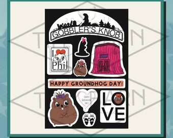 Happy Groundhog Day Stickers  Punxsutawney Phil Gift It’s Groundhog Day Punxsy Phil Weather Groundhog 10 Pack