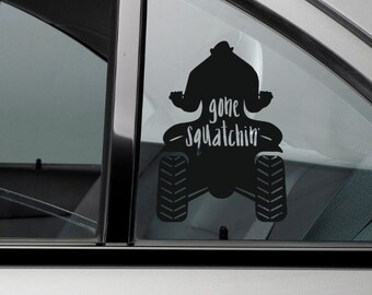 Sasquatch | 4Wheeler | Quad | Riding | Decal Sticker | ATV Sticker | 4 Wheeler Decal | ATV Decal | Gone Squatchin Sticker | Big Foot Decal