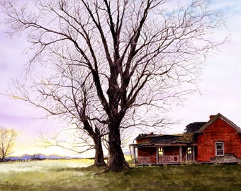 Artist-Signed Print of "Still Standing" by Watercolorist/Fine Artist: Mark McFerron