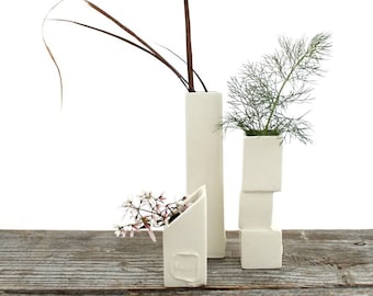 Cityscape Bud Vases- Set of 3 Individual Vases A