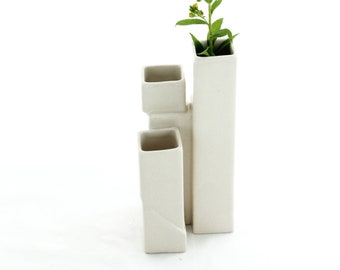 White 3-Opening Bud-Vase