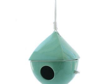 Turquoise Porcelain Birdhouse