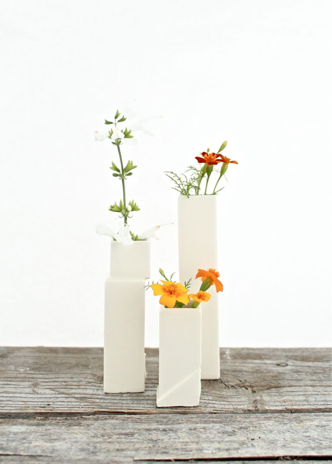 Cityscape Bud Vases Set of 3 Individual Vases B Etsy