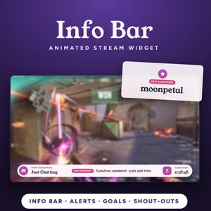 Superposición animada de la barra de información de Twitch, alertas de suscripción, menciones (StreamElements)