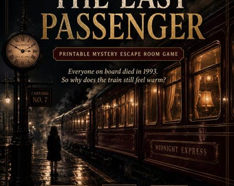 Printable Train Mystery Escape Room Game for Adults: The Last Passenger
