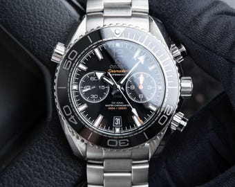 Omega Seamaster Planet Ocean Cronógrafo de Buceo Vintage con Esfera Negra, Acero y Cerámica 215.30.46.51.01.001