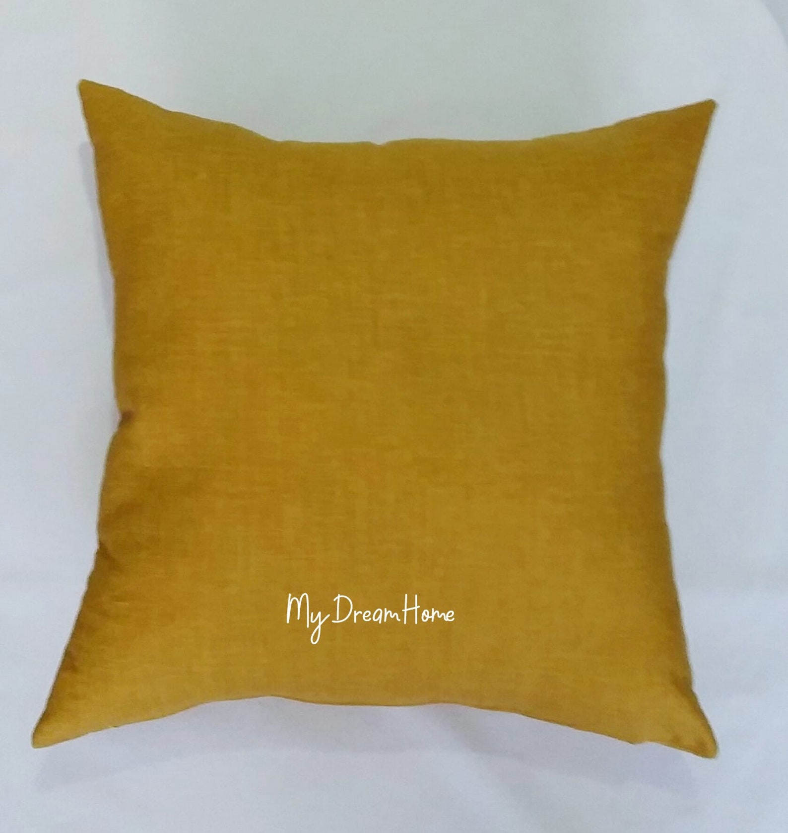Mustard Yellow Pillow Cover Dark Green Linen Throw Pillow Etsy