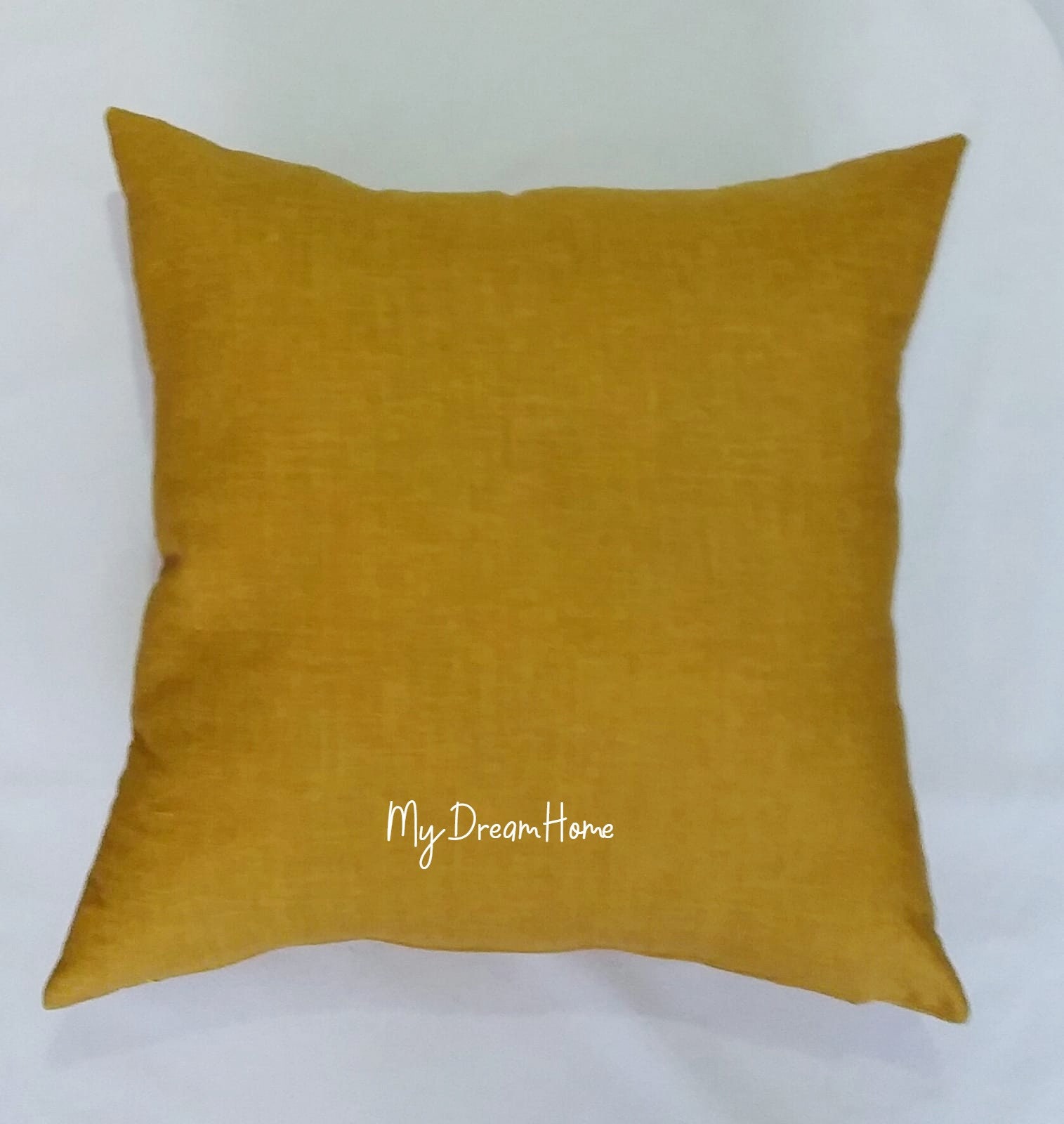 Mustard Yellow Pillow Cover Dark Green Linen Throw Pillow Etsy
