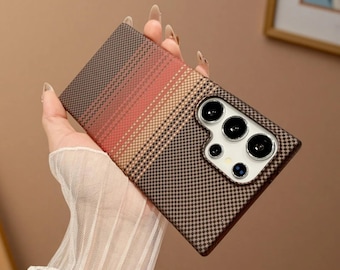 Funda para Samsung Galaxy: Textura de fibra de carbono, compatible con MagSafe, cubierta rígida de policarbonato.