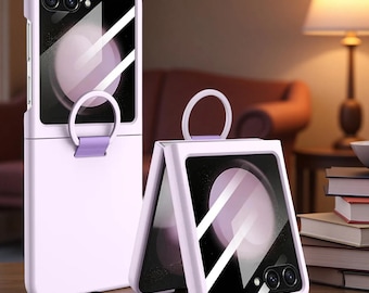 Funda protectora delgada antigolpes con textura de cristal y diseño tipo flip para Samsung Galaxy Z
