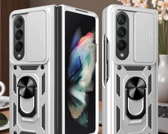 Funda protectora para Samsung Galaxy Z Fold 4 con cubierta deslizante para la cámara / Protección a prueba de golpes