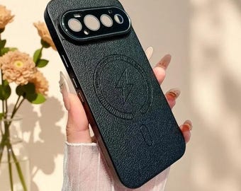 Google Pixel 11 Leather Texture Magnetic Case, Slim Shockproof Phone Cover