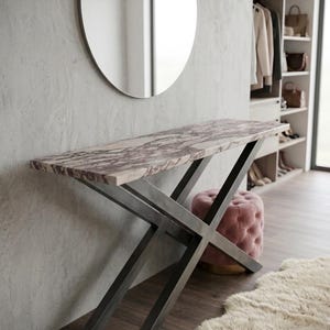Rosso Levanto Marble Console Table Top | Burgundy Stone, Modern Entryway Furniture
