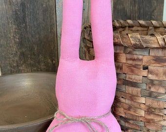 Primitive Pink Rabbit Shelf Sitter Rustic Spring Decor