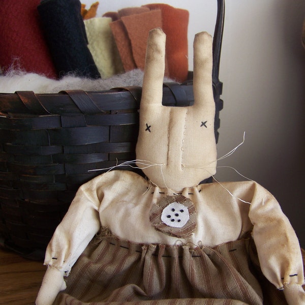 Primitive OOAK Girl Bunny Doll/Shelf Sitter Easter Spring Decor