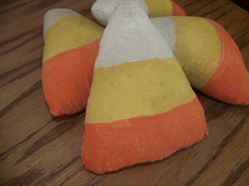 Set of 4 Primitive Fall Grungy Candy Corn Bowl Fillers/Tucks for Fall and Halloween image 3