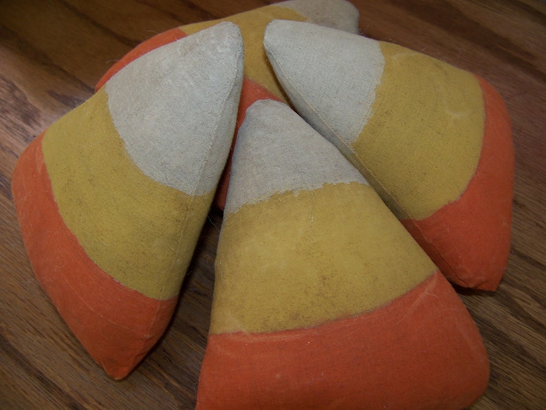 Set of 4 Primitive Fall Grungy Candy Corn Bowl Fillers/Tucks for Fall and Halloween image 4