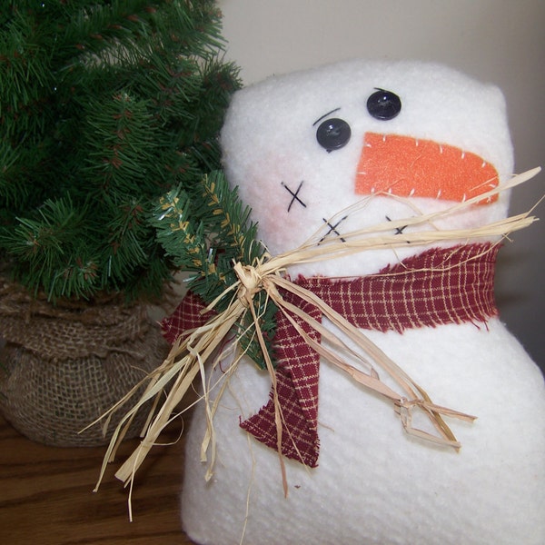 Stuffed Snowman Shelf Sitter/Cupboard Tuck Primitive Christmas Holiday Decor