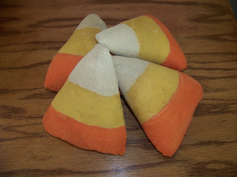 Set of 4 Primitive Fall Grungy Candy Corn Bowl Fillers/Tucks for Fall and Halloween image 1