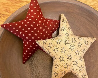 Set of 2 Primitive Stars Rustic Americana Patriotic Decor