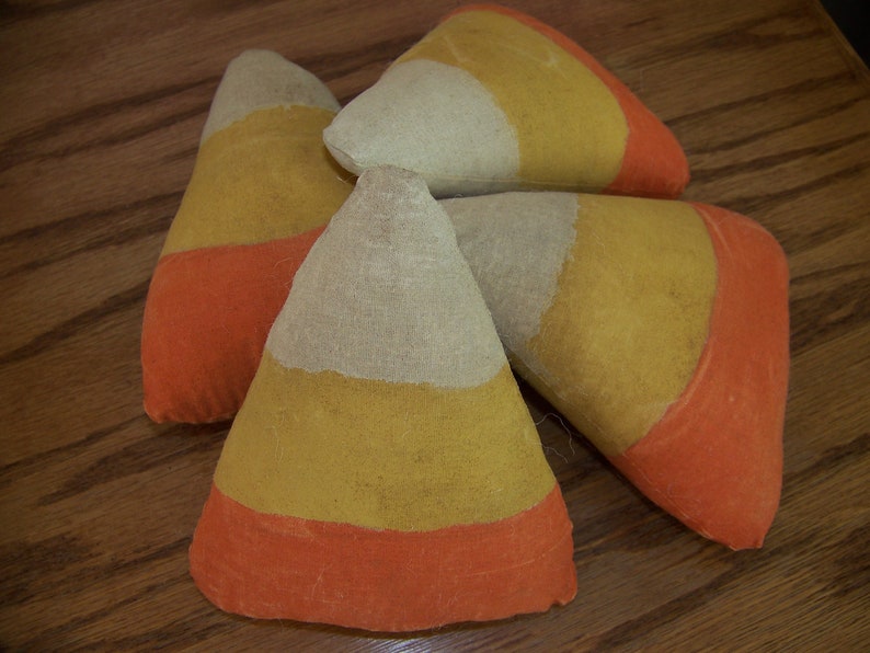 Set of 4 Primitive Fall Grungy Candy Corn Bowl Fillers/Tucks for Fall and Halloween image 5