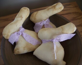 Set of 3 Primitve Easter Bunny Tucks Bowl Fillers Rustic Spring Decor