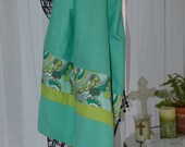 Prayer Shawl  ~ Retro Colors of Turquoise & Lime Green ~