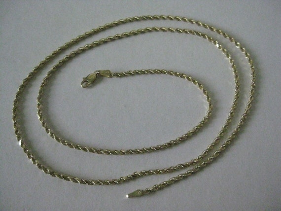 14K Yellow Gold Chain Rope Necklace Karat KT Soli… - image 3