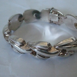 Puffy Sterling Silver Link Bracelet Vintage 925 Italy IBB